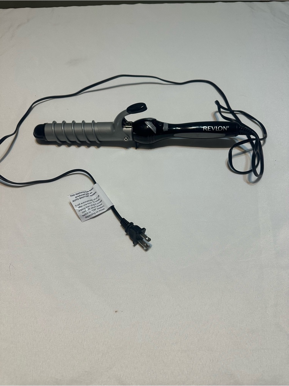 Revlon Black and Silver Spiral Barrel Curling Iron